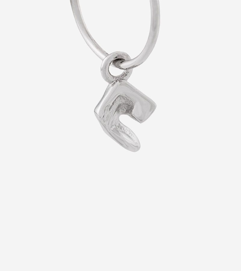 Coup de Coeur London Silver mini vortex hoop earrings close up