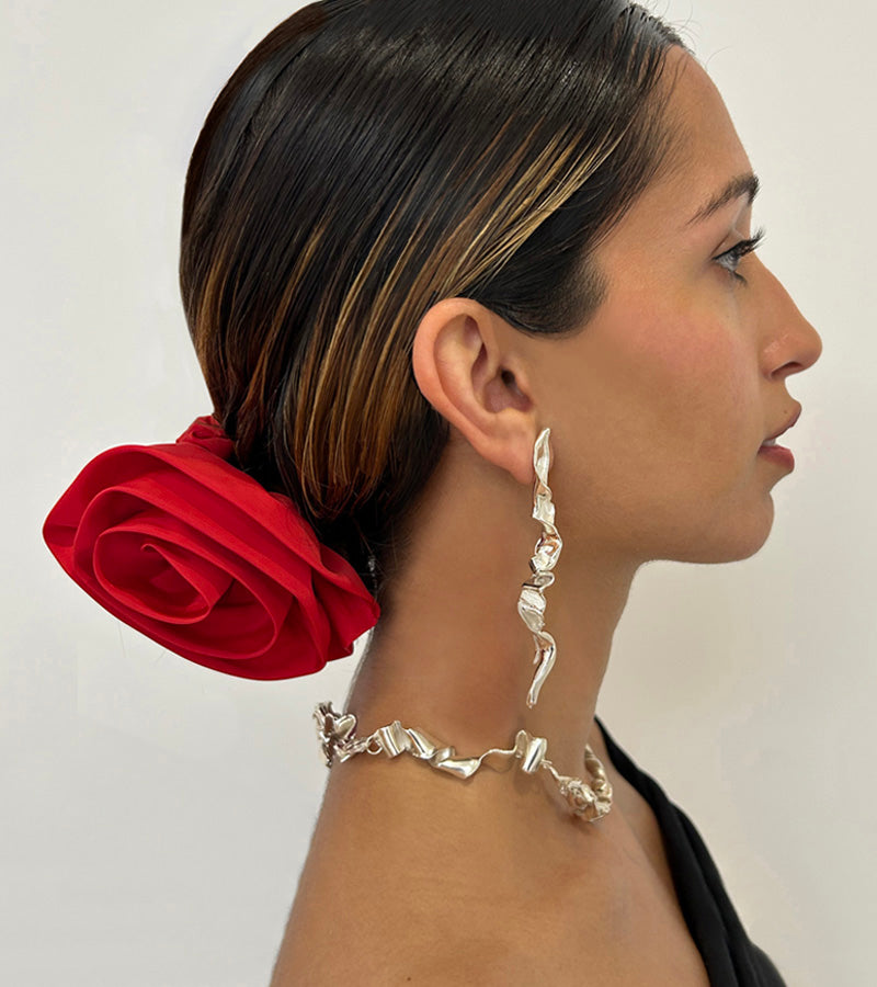 Coup de Coeur contemporary sterling silver mismatched earrings - statement earrings trend by one of the best sustainable fashion jewellery brands 