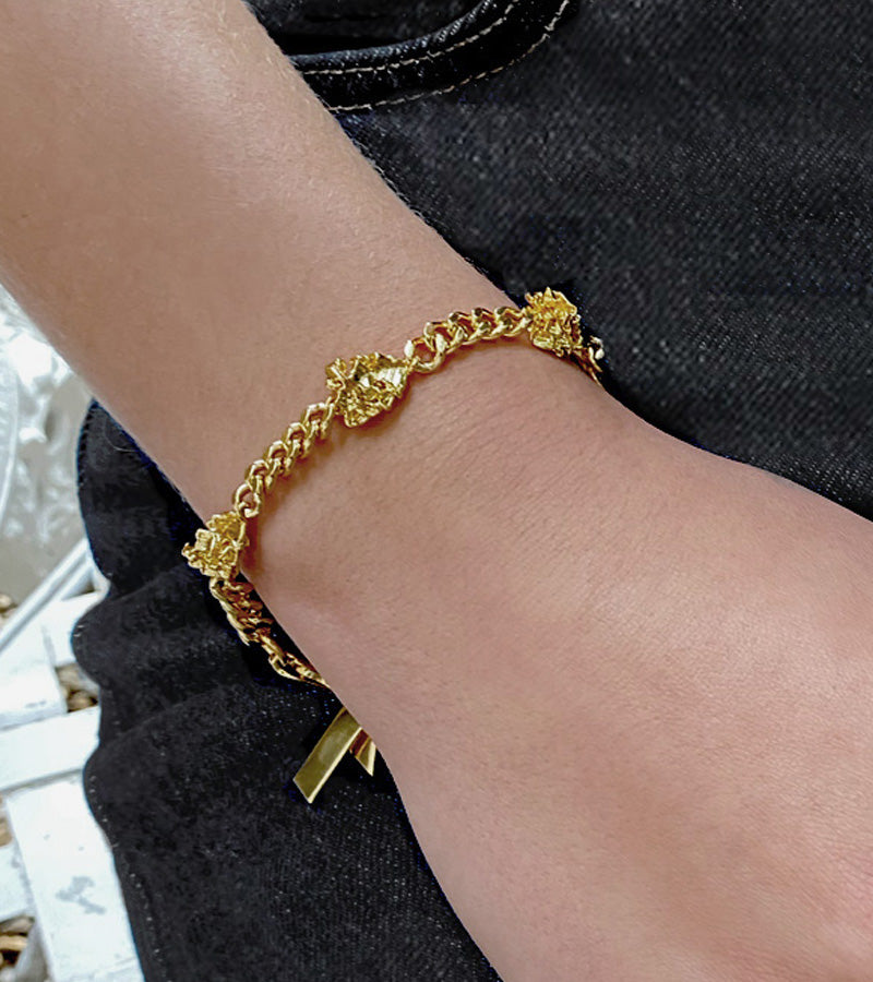 Gold Rock Chain Bracelet
