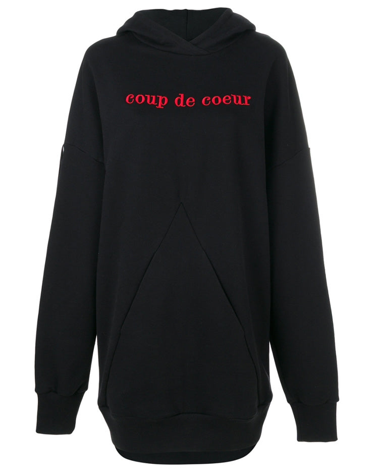Coup de Coeur London Pyramid pocket red logo hoodie unisex