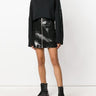 Coup de Coeur London Black leather fringed cropped hoodie