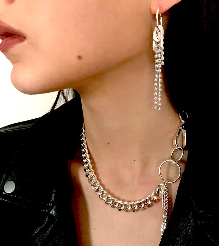 Coup de Coeur Silver hoop link chain necklace