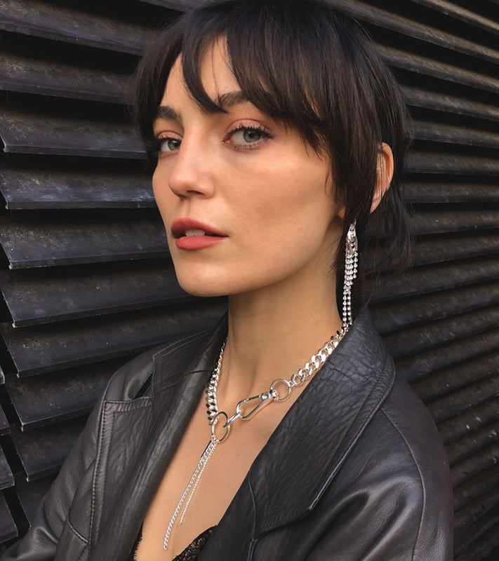 Coup de Coeur Silver hoop link chain necklace