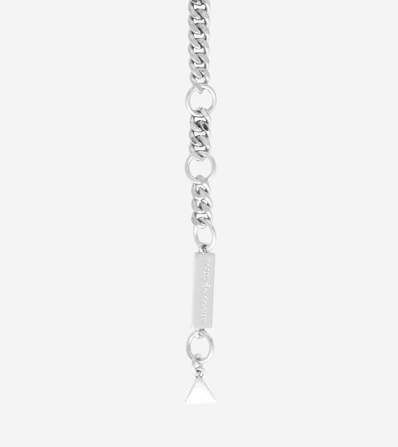 Silver Leather Tassel Pendant Necklace