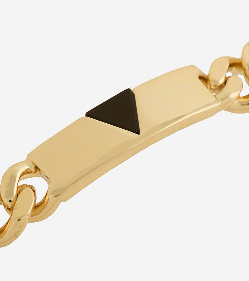 Gold Pyramid Onyx Anklet Chain