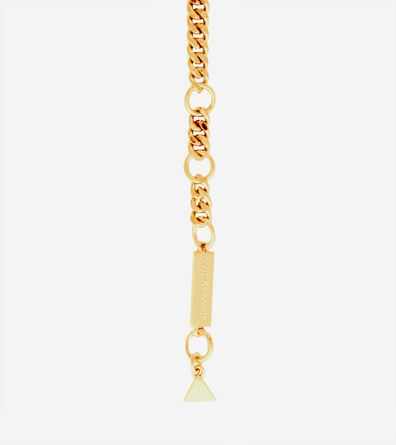 Gold Rock Curb Chain Necklace