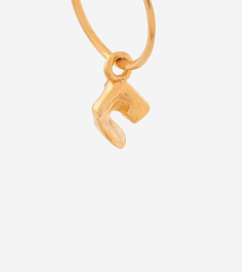 Coup de Coeur Gold mini vortex hoop earrings close up