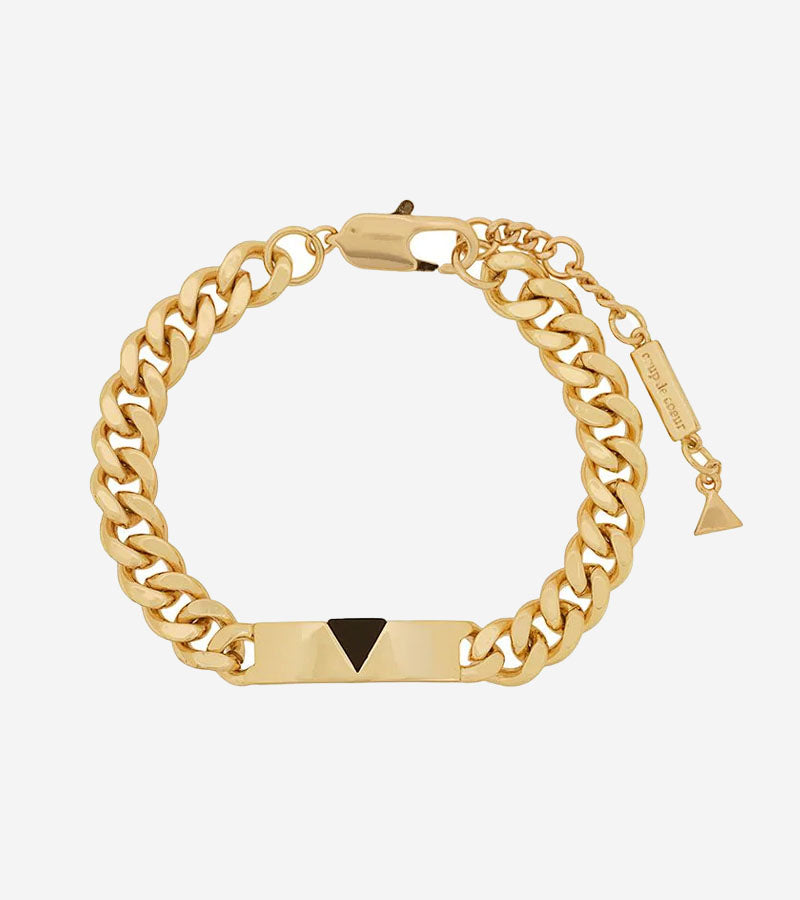 Gold Pyramid Onyx Anklet Chain