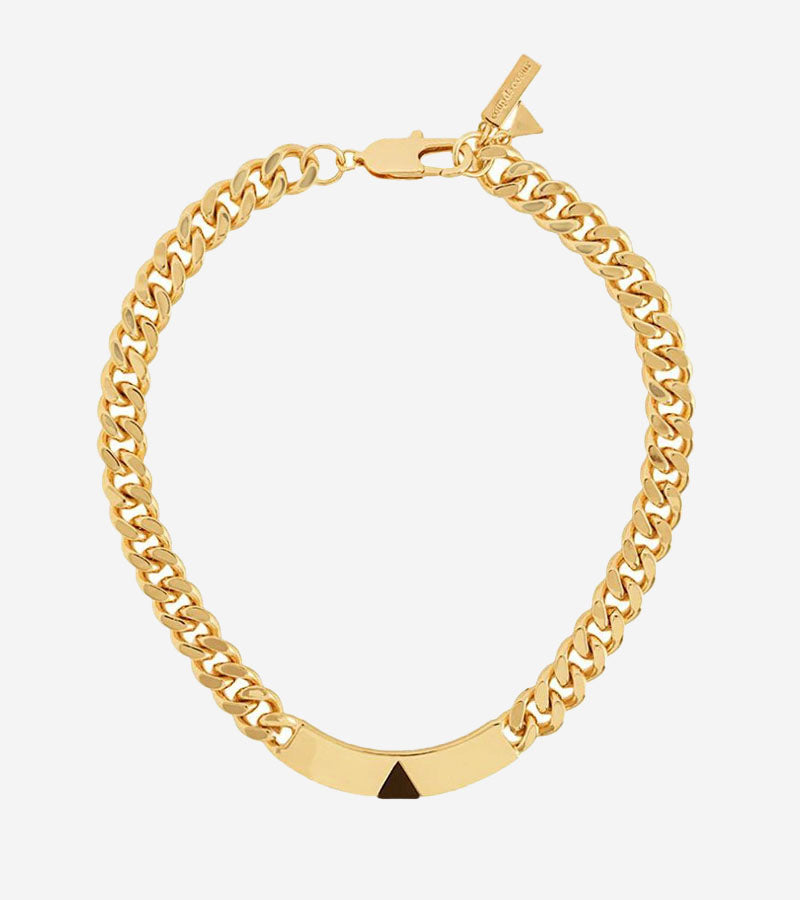 Coup de Coeur Gold pyramid onyx necklace