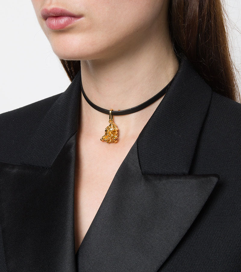 Gold Vortex Stone Choker Necklace
