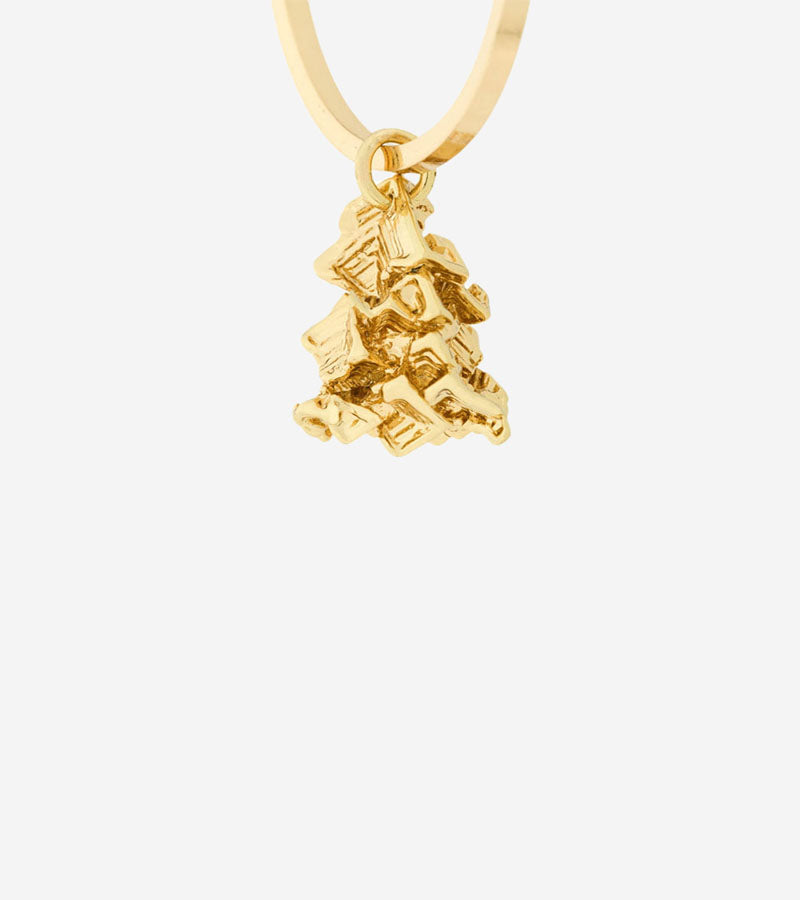 Coup de Coeur Gold vortex pendant hoop earrings