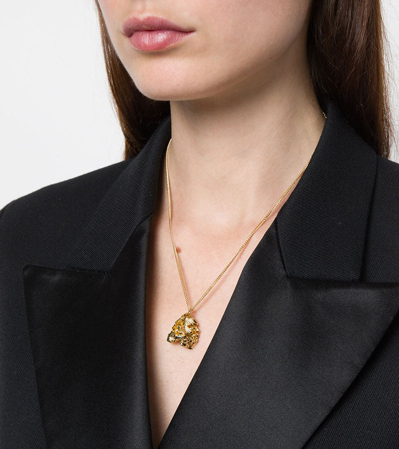 Gold Vortex Stone Short Pendant Necklace
