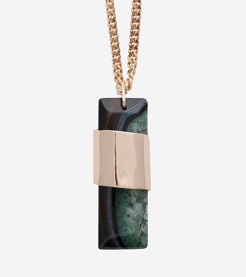 Green Agate Stone Necklace
