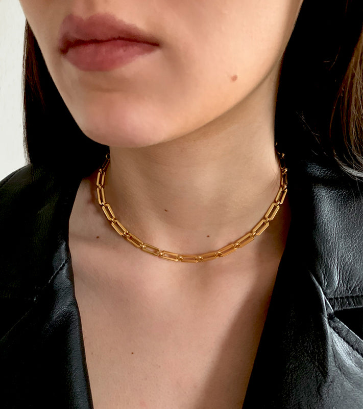 Coup de Coeur Gold link chain necklace