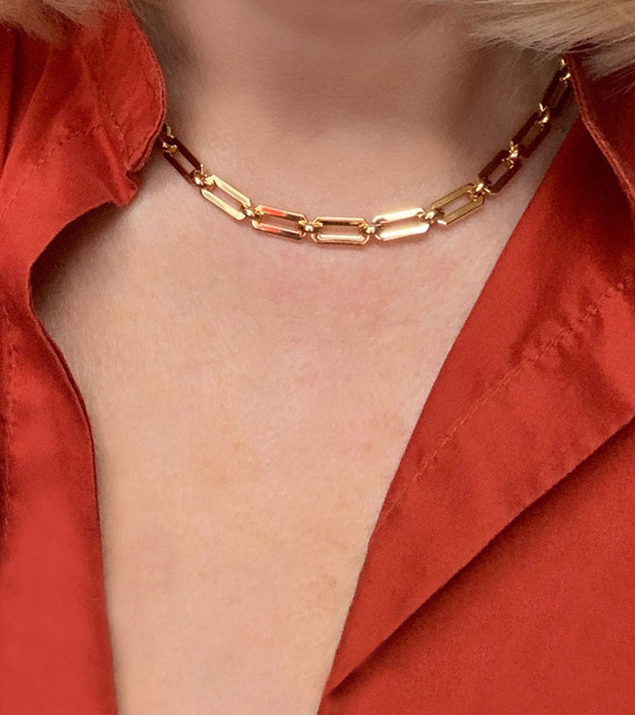 Coup de Coeur Gold link chain necklace