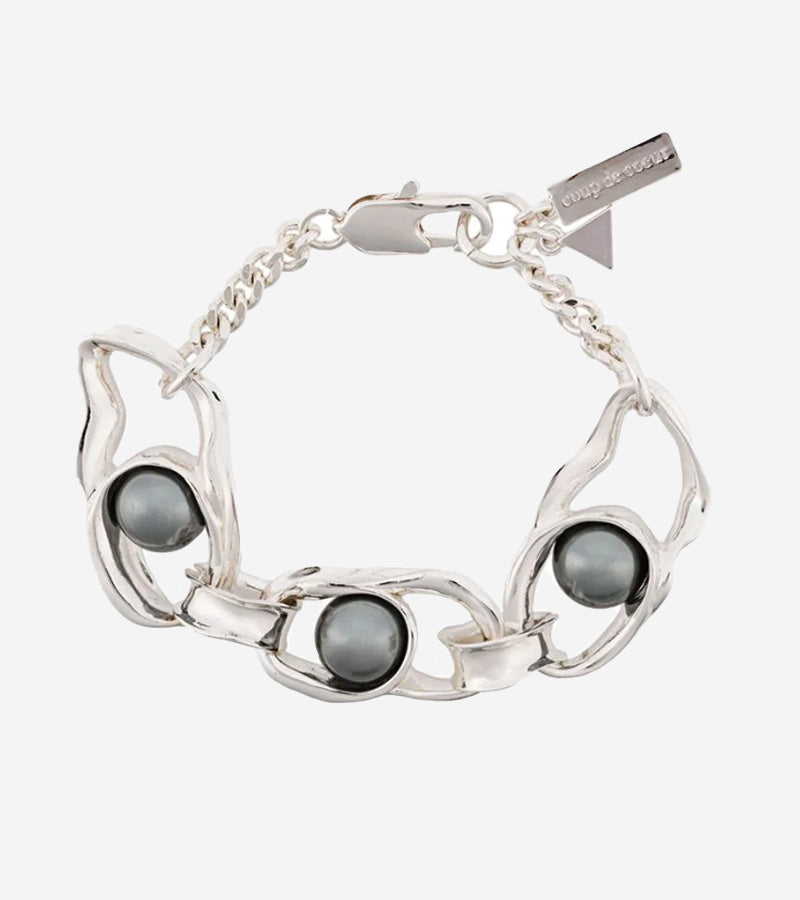 Coup de Coeur Silver pearl chain bracelet