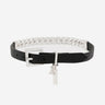 Coup de Coeur Silver chain leather choker / wrap bracelet 