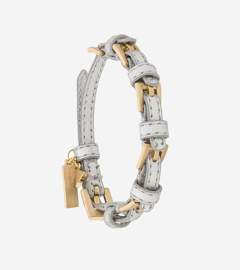 Coup de Coeur Silver leather buckle bracelet