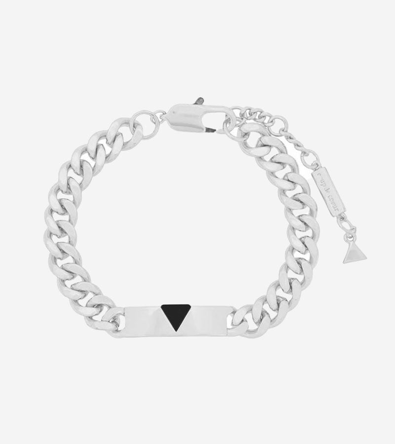Coup de Coeur Silver onyx pyramid anklet