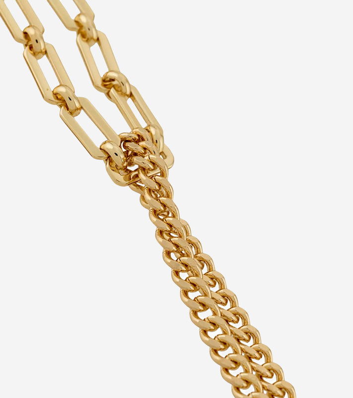 Coup de Coeur Gold mixed chain necklace