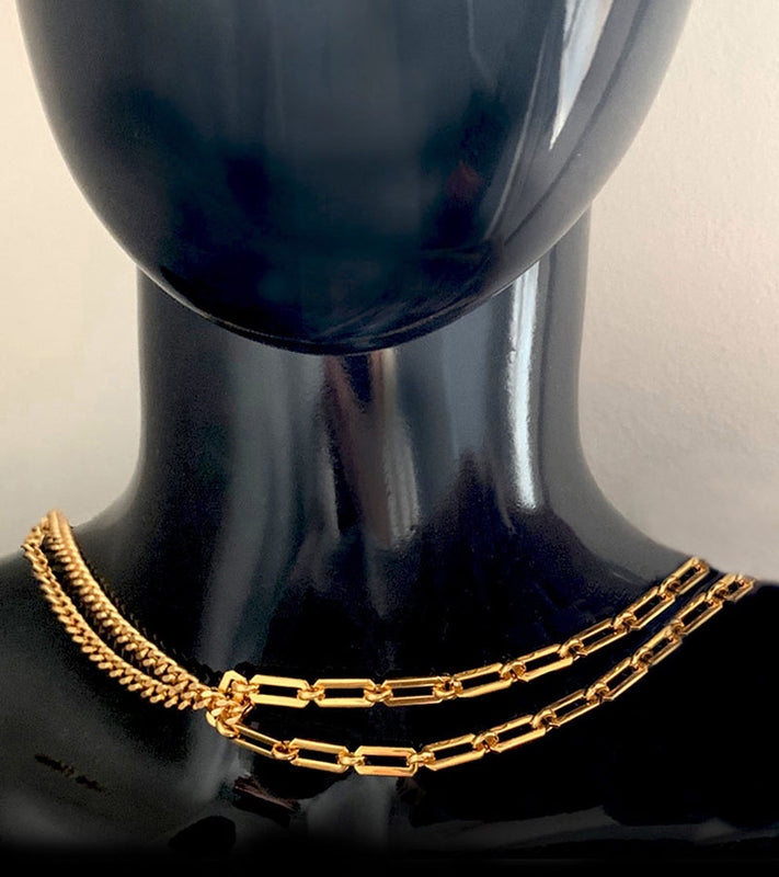 Coup de Coeur Gold mixed chain necklace