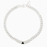 Coup de Coeur Silver onyx pyramid chain pendant necklace close up detail