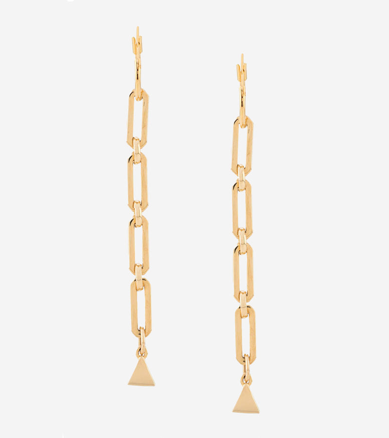 Coup de Coeur Gold link chain drop earrings
