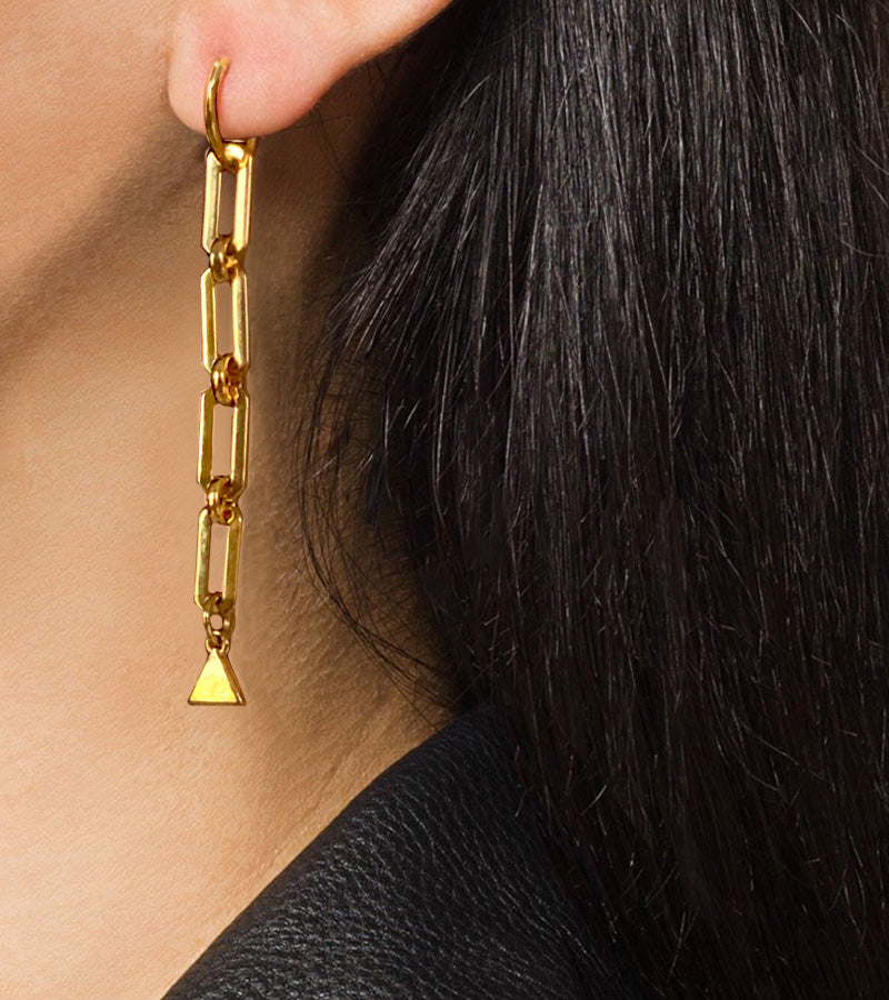Gold Isla Chain Drop Earrings