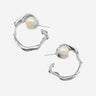Coup de Coeur Silver liquid pearl hoop earrings