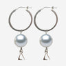 Coup de Coeur silver pearl hoop earrings