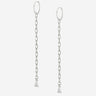 Coup de Coeur Sterling silver skinny chain earrings pair