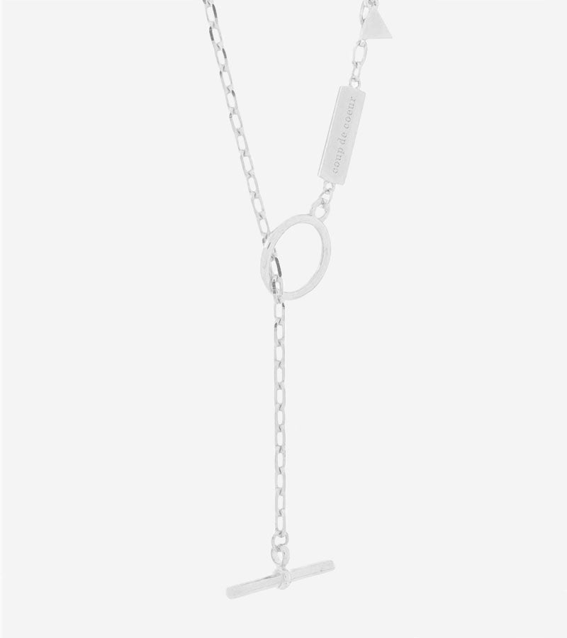 Silver T-Bar Necklace (Unisex)